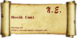 Novák Emmi névjegykártya